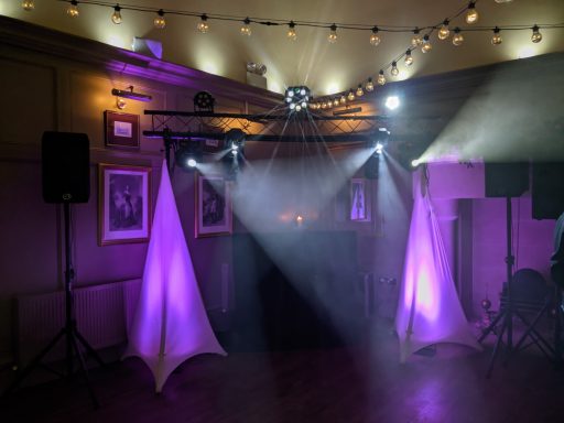 Wedding with purple highlights